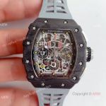 V2 NEW UPGRADED KV Factory Richard Mille RM11-03 Carbon Case Grey Rubber Band Mens Watch Best Replica